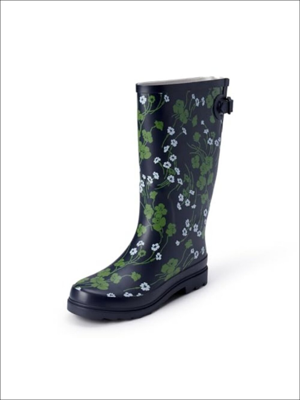 Waterproof Tall Knee High Rain Boots Adjustable Buckle Rubber